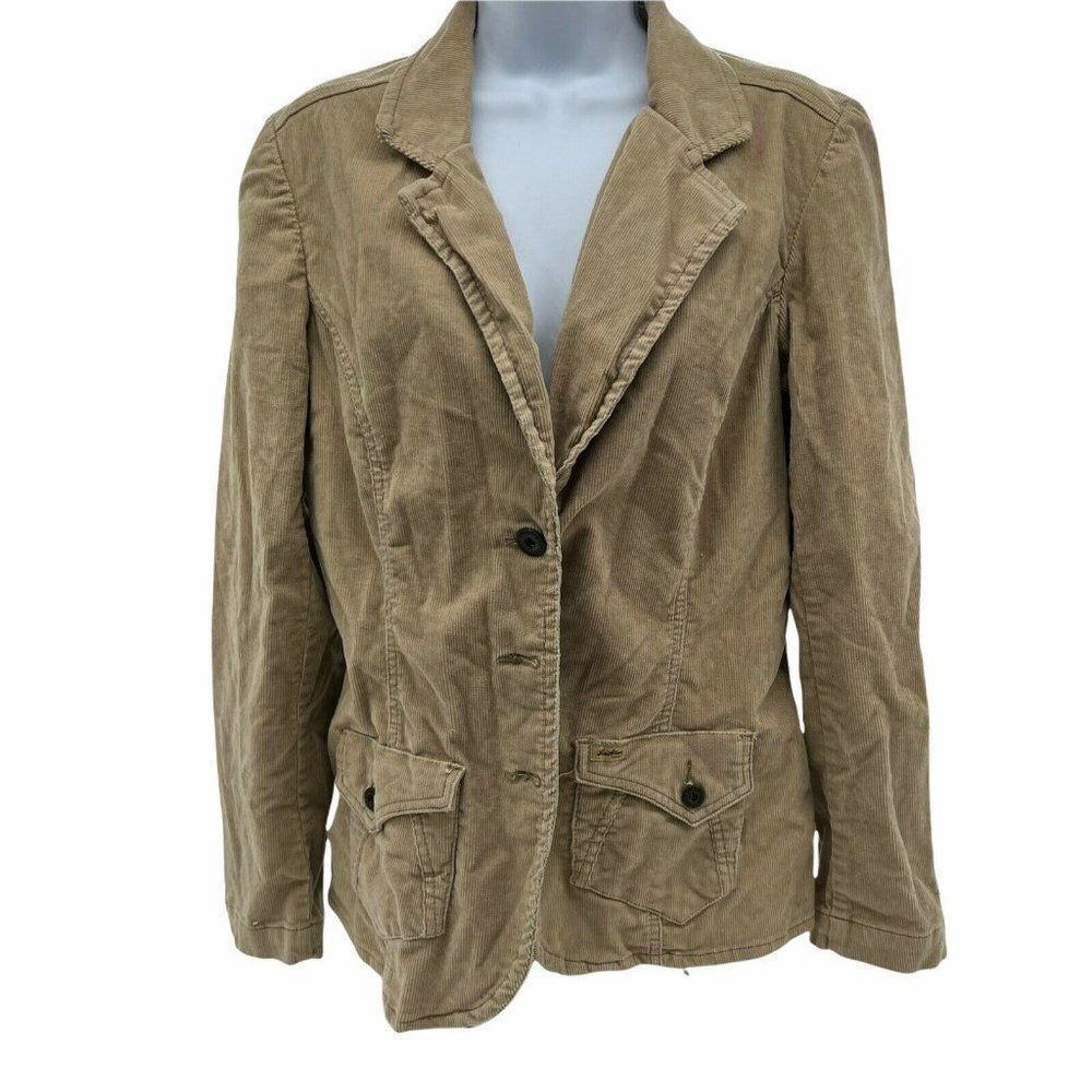 Levi Strauss Signature Women's Tan Corduroy Button Blazer Jacket Size L
